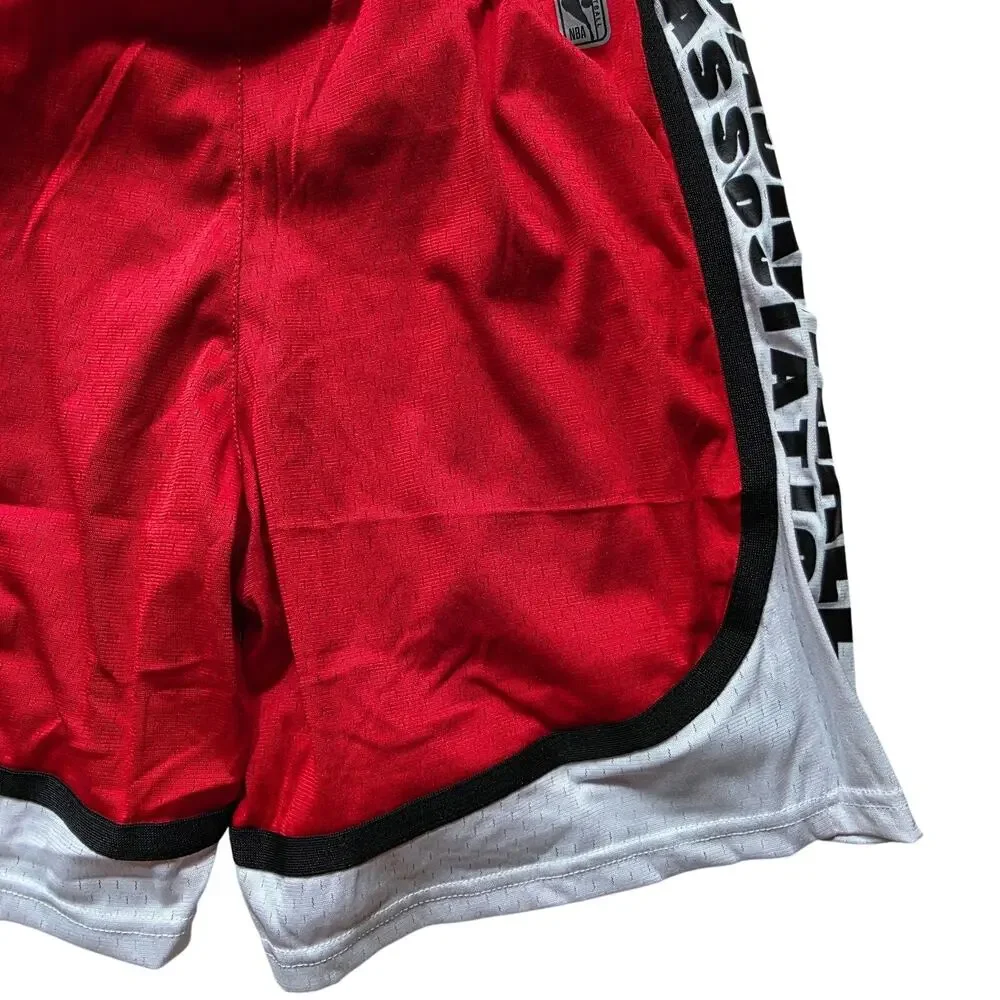 NBA Classic Basketball Shorts Red White Black Size M NWT Polyester